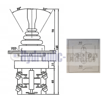 Joystick for valve 4 position for 12 or 24 V VALVES