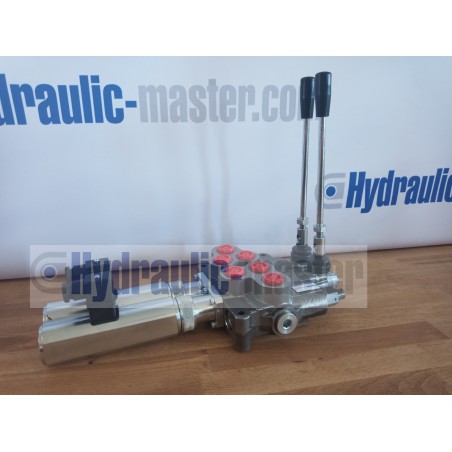 Hydraulic valve 2 sections HM line 90 l/min  24 gpm 24V double acting for cylinder spool