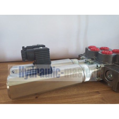 Hydraulic valve 2 sections HM line 90 l/min  24 gpm 24V double acting for cylinder spool